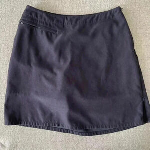 Patagonia Women Black Skort size 6 Skirt side Zipper Pocket